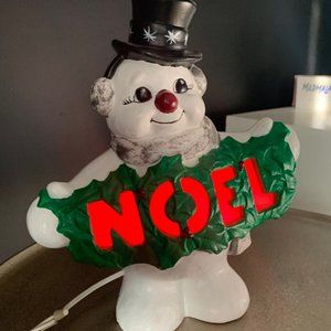 Vintage Christmas Frosty Snowman NOEL Light